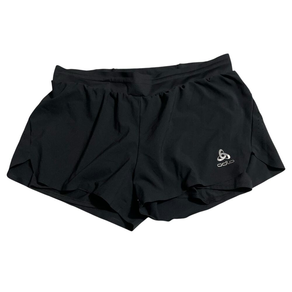 Odlo Womens Athletic Shorts Size Medium Black Zero Weight Drawstring Running